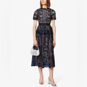 Self-Portrait - Elegant Navy Lace Dress
